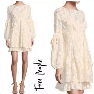Free‎ People Ruby Lace Mini Dress Cream